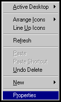 Right click on Properties, at the bottom of the menu.
